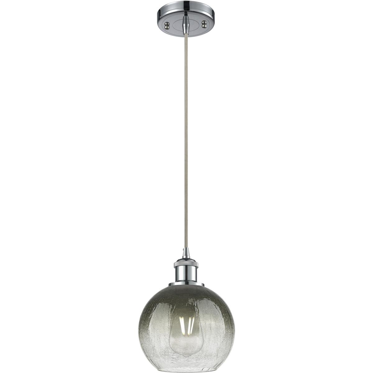 Innovations Lighting 516-1P-PC-G483-8SL Ballston Brookhaven Globe 1 Light 7.88 inch Polished Chrome Mini Pendant Ceiling Light in Slate Glass