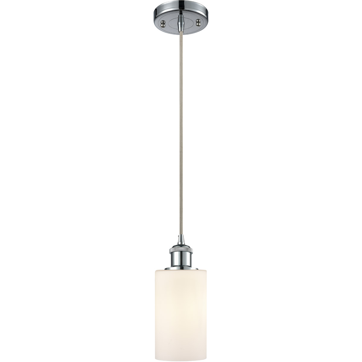 Innovations Lighting 516-1P-PC-G801 Ballston Clymer 1 Light 4 inch Polished Chrome Mini Pendant Ceiling Light in Matte White Glass, Ballston