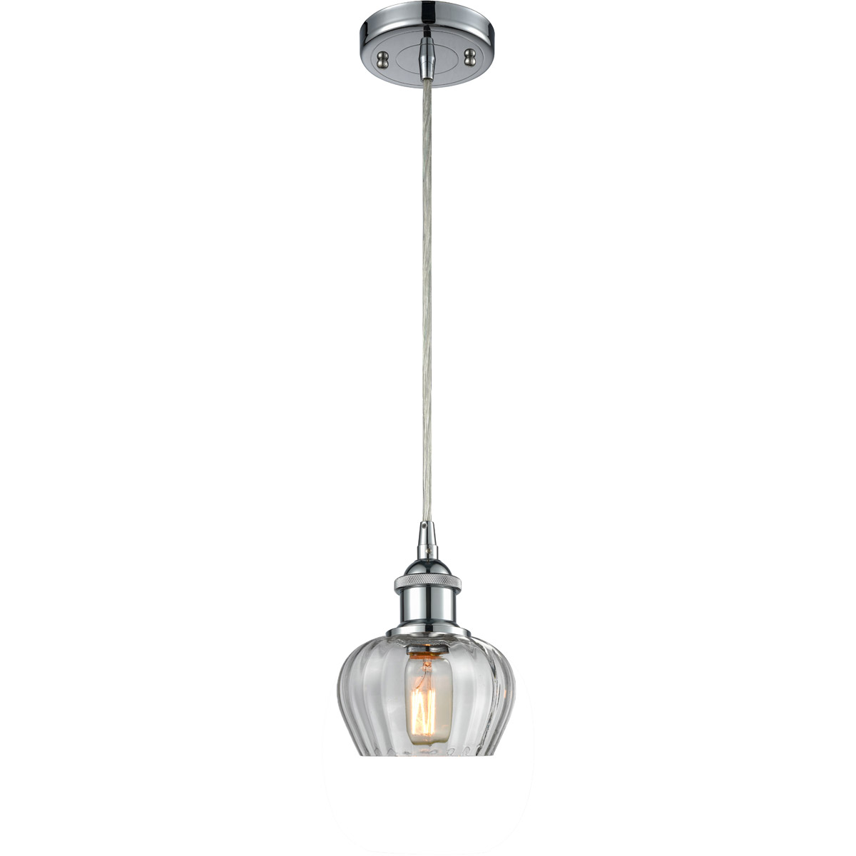 Innovations Lighting 516-1P-PC-G92-LED Ballston Fenton LED 7 inch Polished Chrome Mini Pendant Ceiling Light in Clear Glass, Ballston