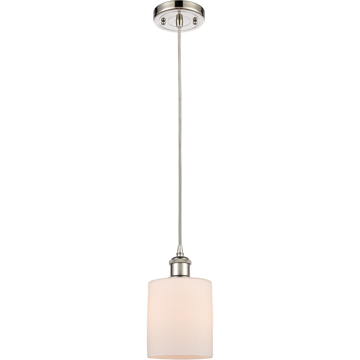 Innovations Lighting 516-1P-PN-G111 Ballston Cobbleskill 1 Light 5 inch Polished Nickel Mini Pendant Ceiling Light in Matte White Glass, Ballston