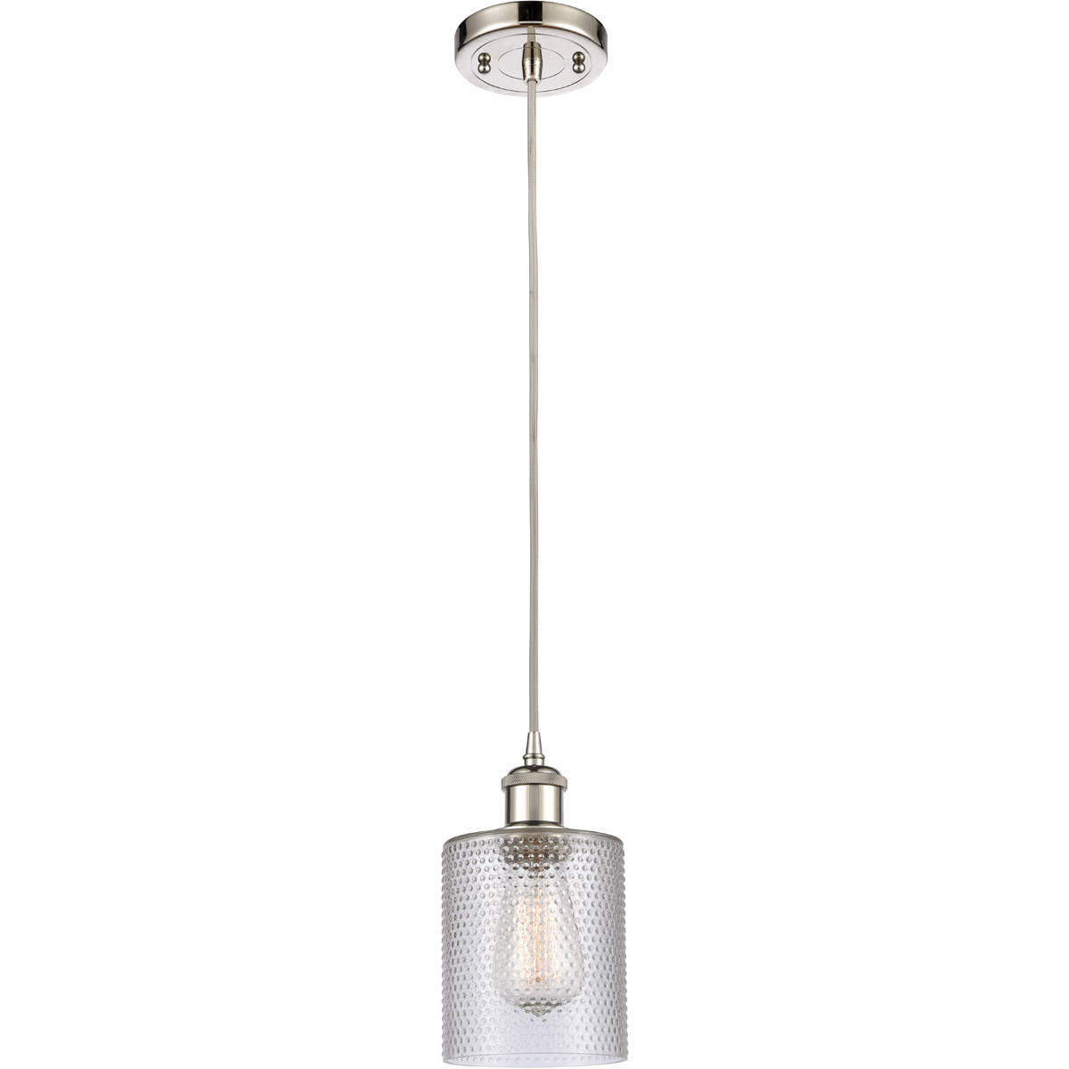 Innovations Lighting 516-1P-PN-G112 Ballston Cobbleskill 1 Light 5 inch Polished Nickel Mini Pendant Ceiling Light in Clear Glass, Ballston