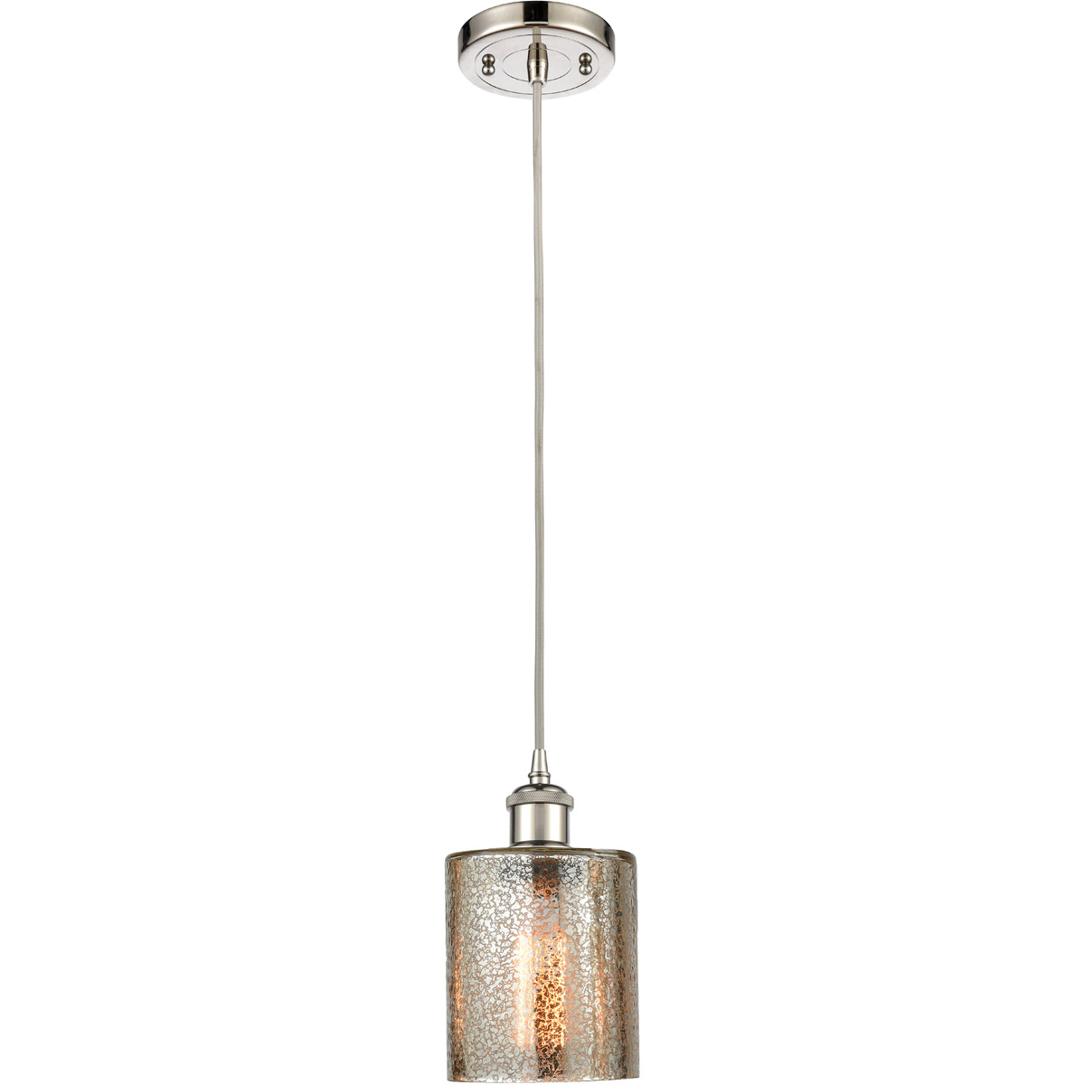 Innovations Lighting 516-1P-PN-G116 Ballston Cobbleskill 1 Light 5 inch Polished Nickel Mini Pendant Ceiling Light in Mercury Glass, Ballston