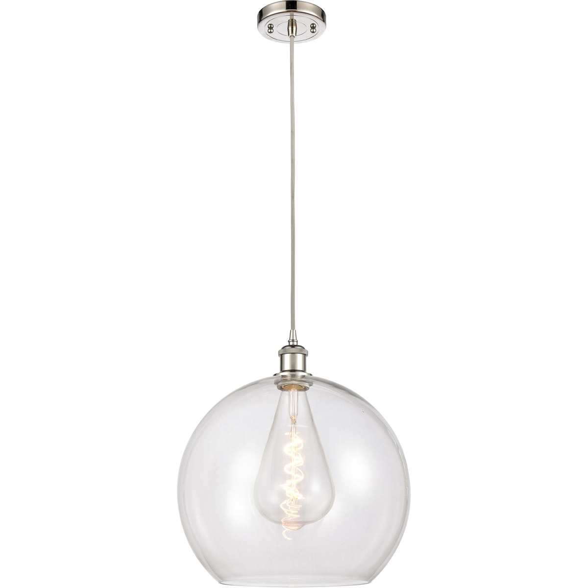 Innovations Lighting 516-1P-PN-G122-14 Ballston Athens 1 Light 14 inch Polished Nickel Pendant Ceiling Light in Clear Glass