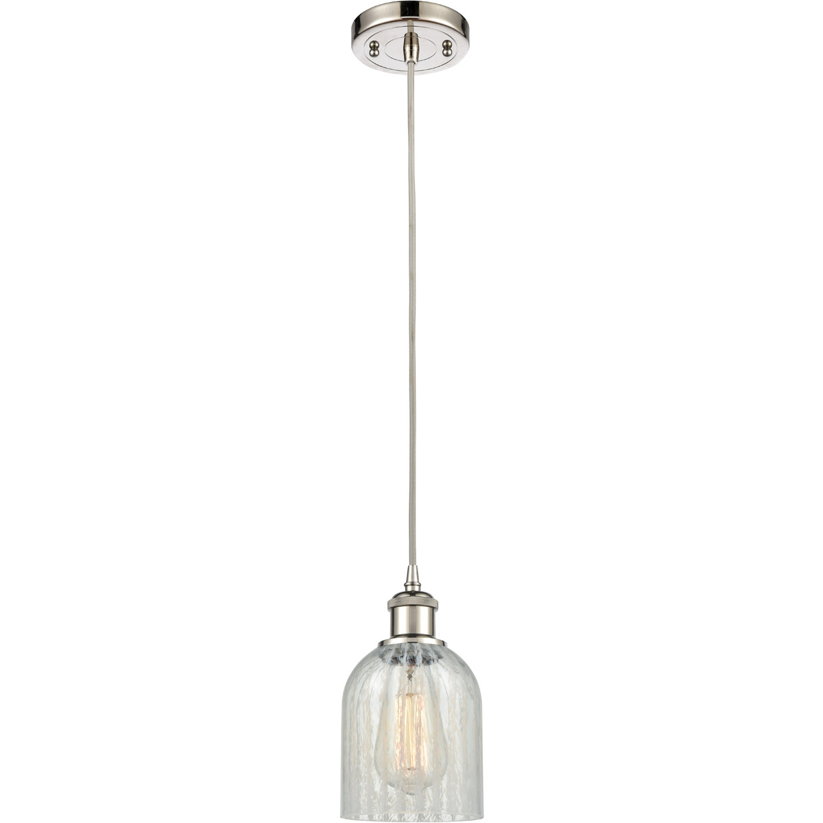 Innovations Lighting 516-1P-PN-G2511 Ballston Caledonia 1 Light 5 inch Polished Nickel Mini Pendant Ceiling Light in Mouchette Glass, Ballston