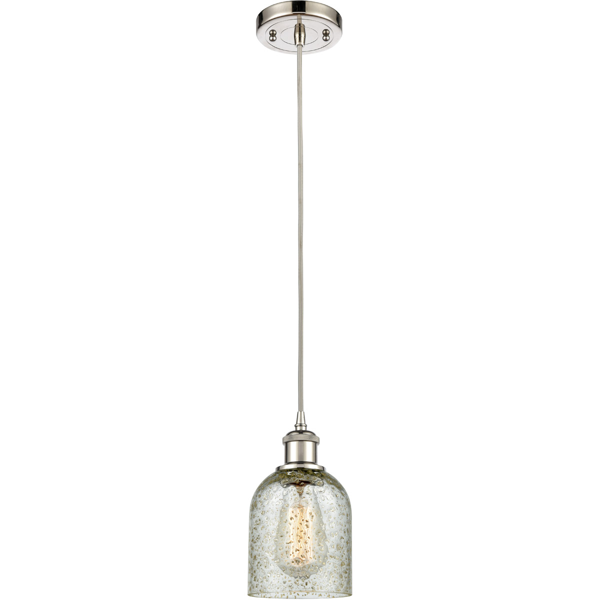 Innovations Lighting 516-1P-PN-G259 Ballston Caledonia 1 Light 5 inch Polished Nickel Mini Pendant Ceiling Light in Mica Glass, Ballston