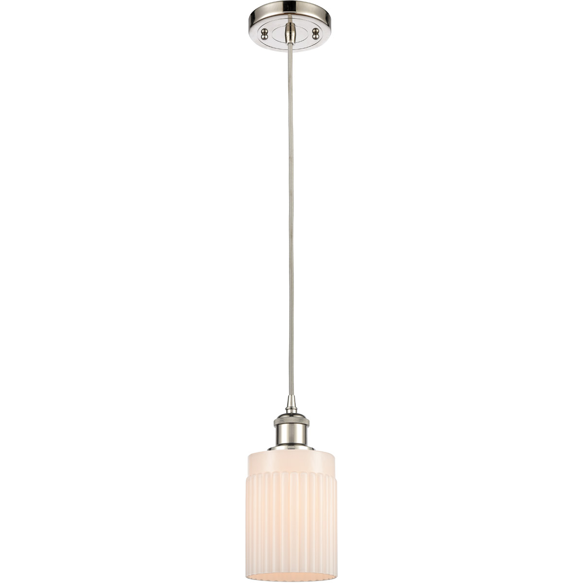 Innovations Lighting 516-1P-PN-G341 Ballston Hadley 1 Light 5 inch Polished Nickel Mini Pendant Ceiling Light in Matte White Glass, Ballston