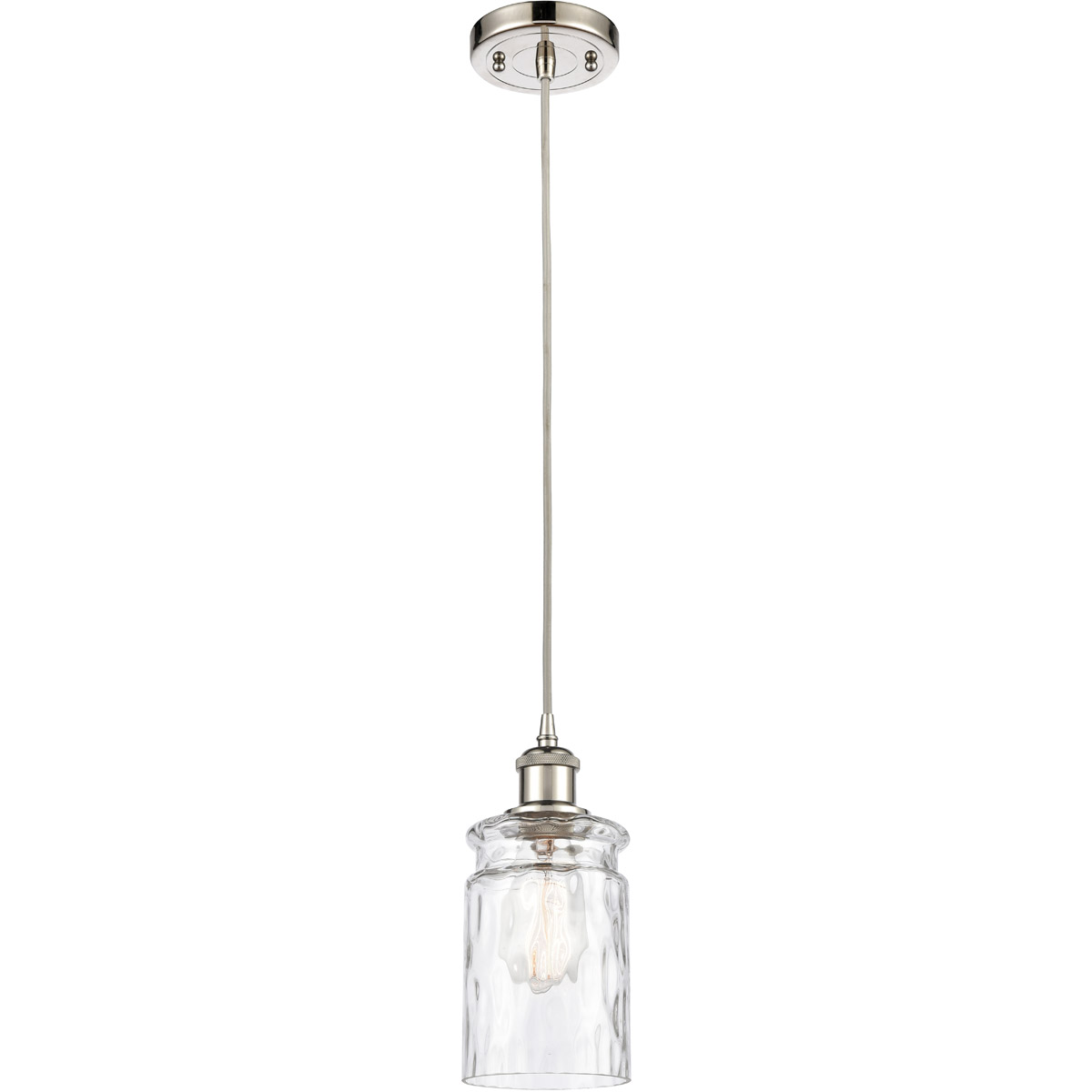 Innovations Lighting 516-1P-PN-G352 Ballston Candor 1 Light 5 inch Polished Nickel Mini Pendant Ceiling Light in Clear Waterglass, Ballston