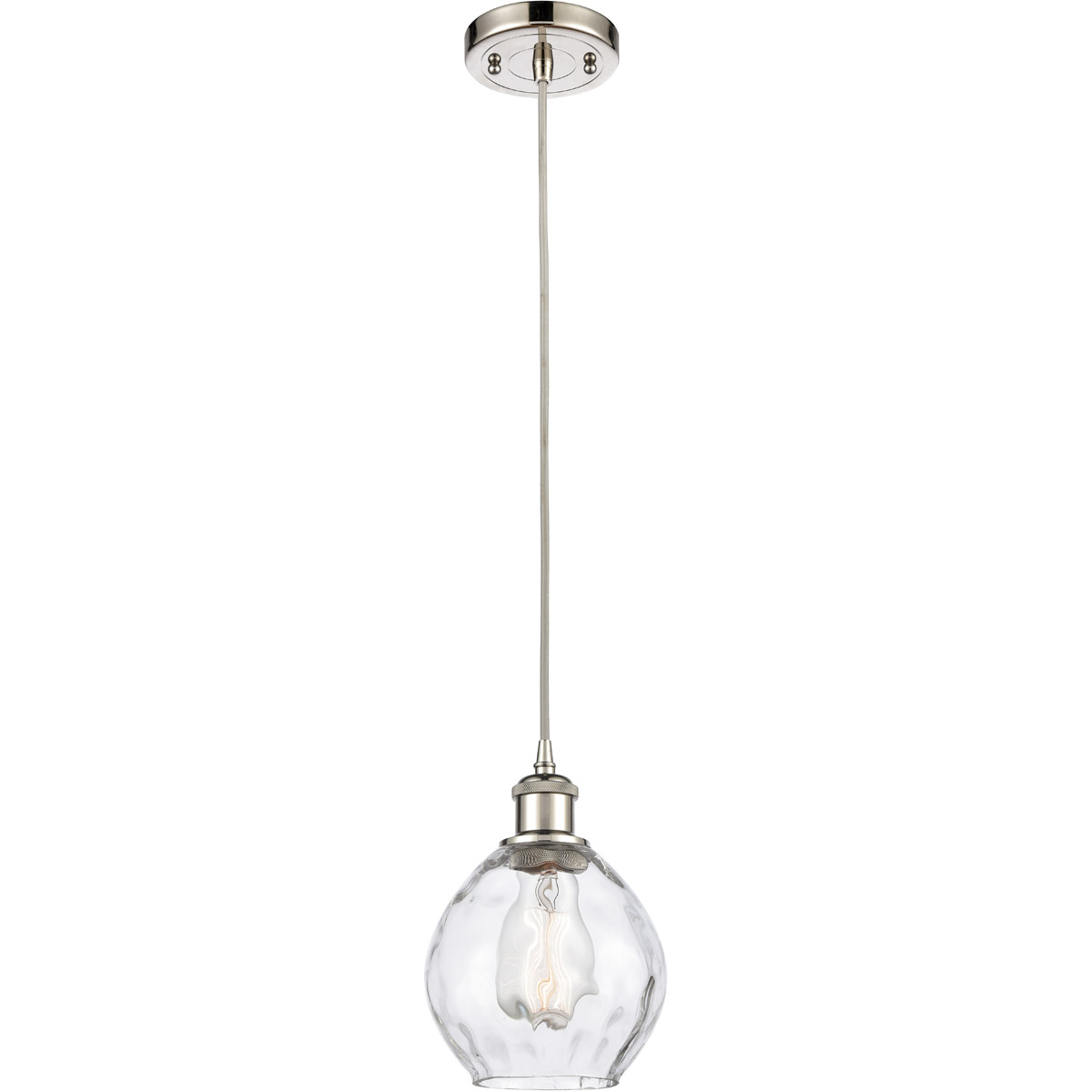 Innovations Lighting 516-1P-PN-G362-LED Ballston Small Waverly LED 6 inch Polished Nickel Mini Pendant Ceiling Light in Silver, Ballston