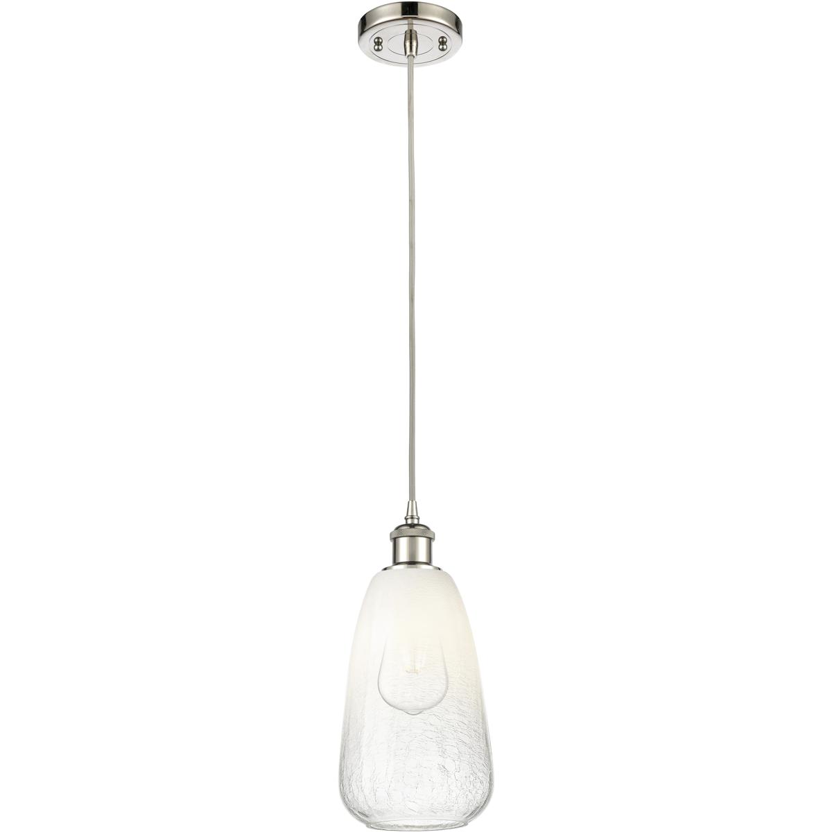 Innovations Lighting 516-1P-PN-G480-6OP Ballston Brookhaven Almond 1 Light 6 inch Polished Nickel Mini Pendant Ceiling Light in Opal Glass