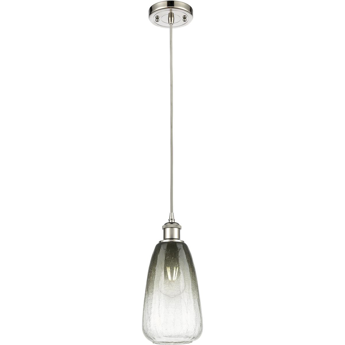 Innovations Lighting 516-1P-PN-G480-6SL Ballston Brookhaven Almond 1 Light 6 inch Polished Nickel Mini Pendant Ceiling Light in Slate Glass