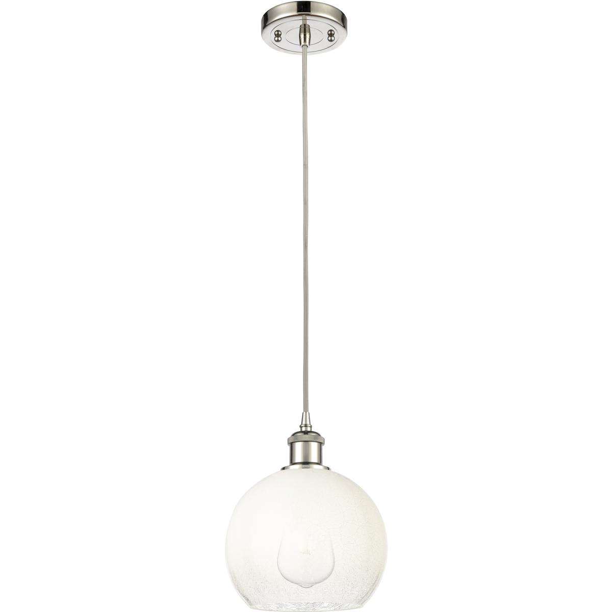 Innovations Lighting 516-1P-PN-G483-8OP Ballston Brookhaven Globe 1 Light 7.88 inch Polished Nickel Mini Pendant Ceiling Light in Opal Glass