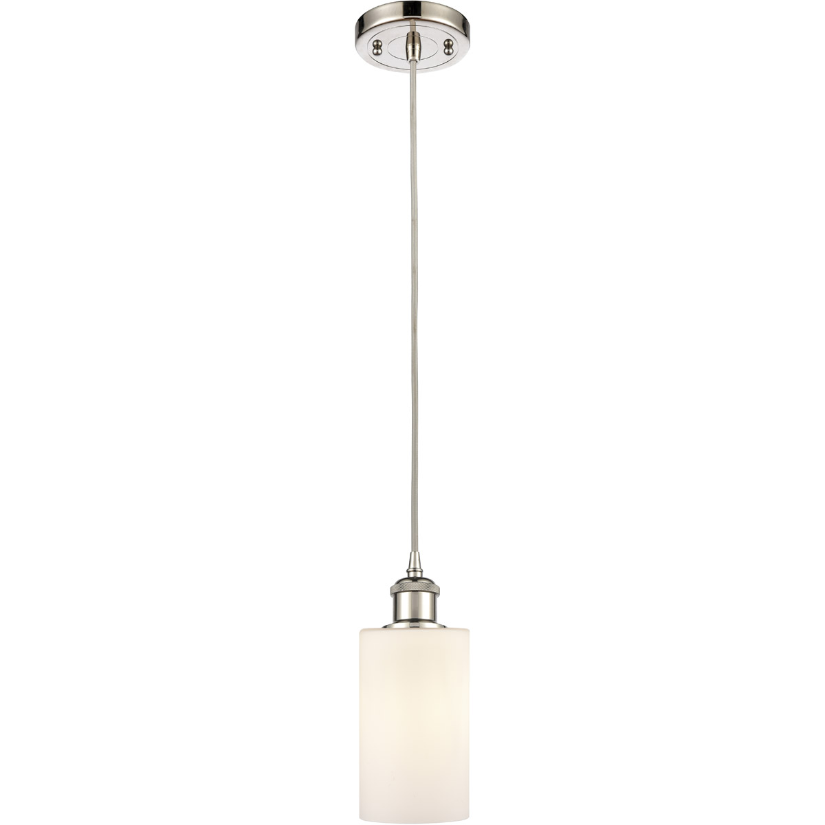Innovations Lighting 516-1P-PN-G801 Ballston Clymer 1 Light 4 inch Polished Nickel Mini Pendant Ceiling Light in Matte White Glass, Ballston