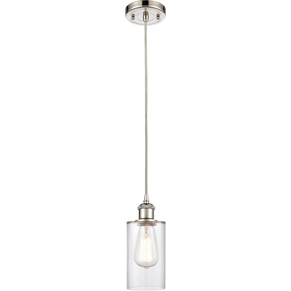 Innovations Lighting 516-1P-PN-G802 Ballston Clymer 1 Light 4 inch Polished Nickel Mini Pendant Ceiling Light in Clear Glass, Ballston