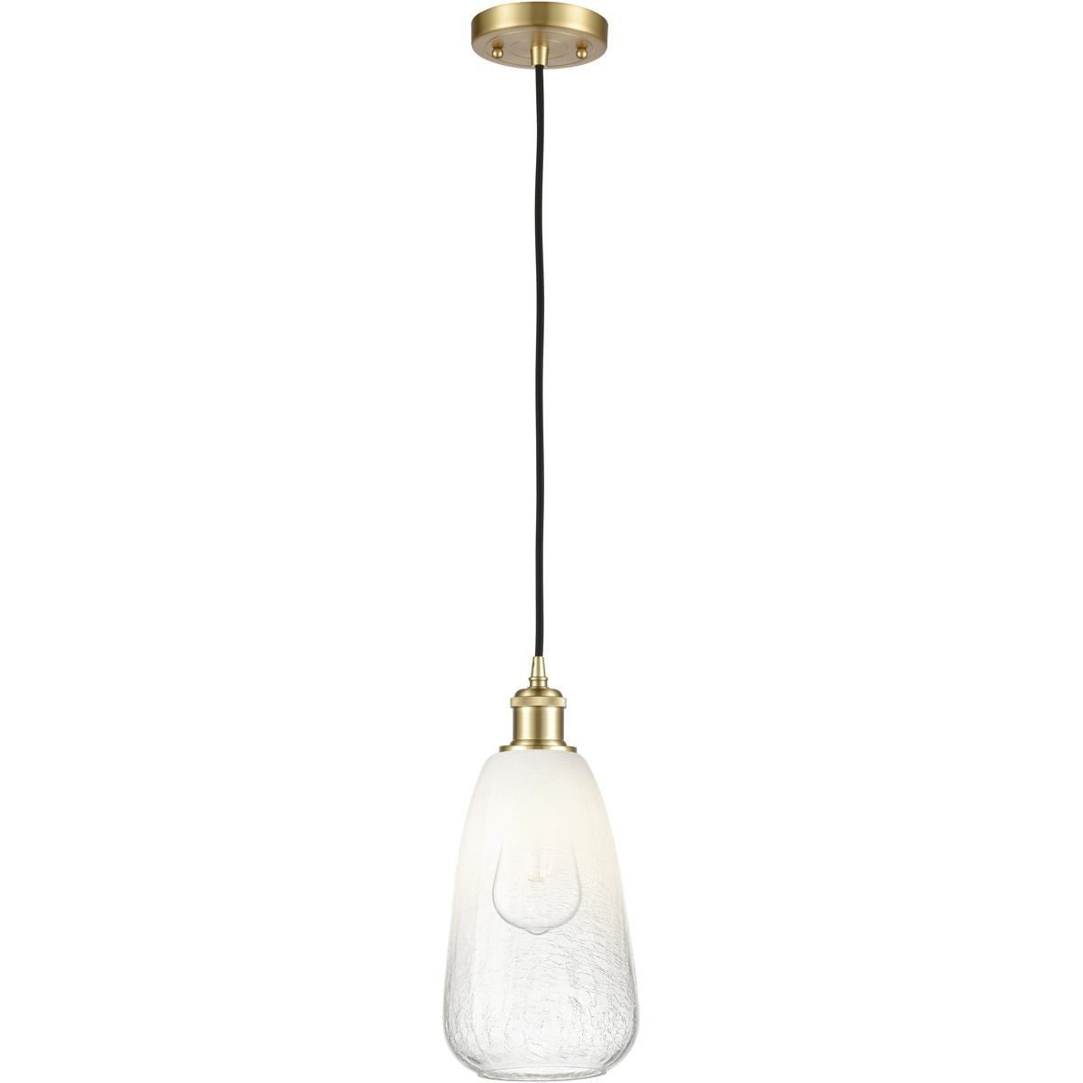 Innovations Lighting 516-1P-SG-G480-6OP Ballston Brookhaven Almond 1 Light 6 inch Satin Gold Mini Pendant Ceiling Light in Opal Glass