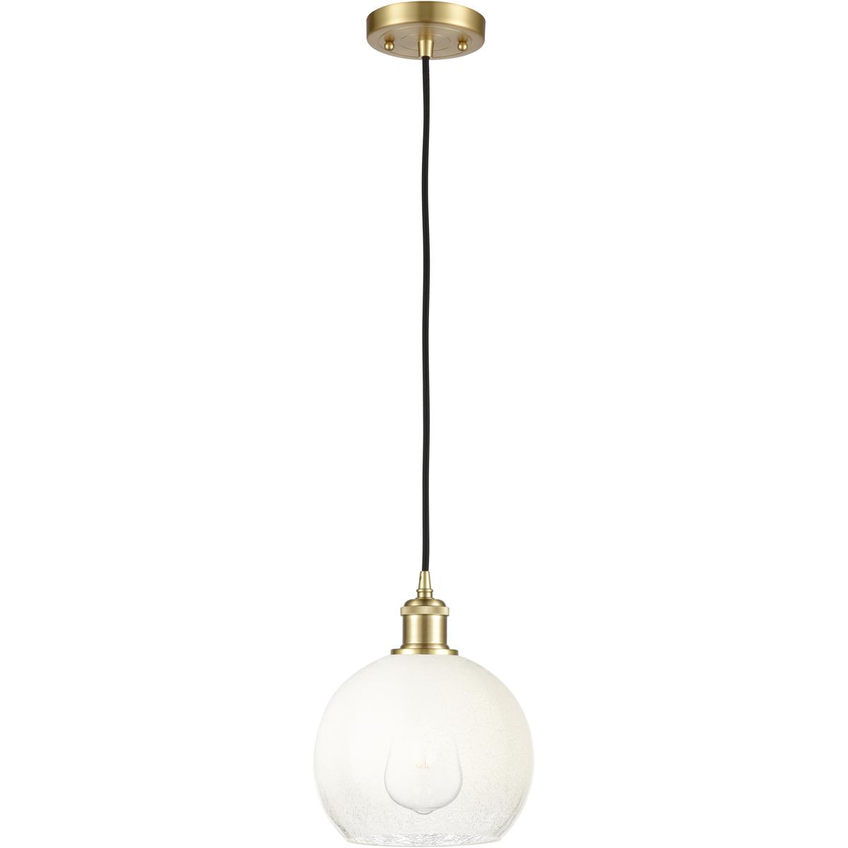 Innovations Lighting 516-1P-SG-G483-8OP Ballston Brookhaven Globe 1 Light 7.88 inch Satin Gold Mini Pendant Ceiling Light in Opal Glass