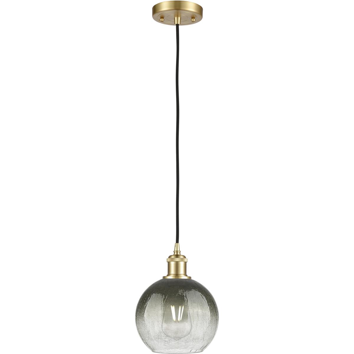 Innovations Lighting 516-1P-SG-G483-8SL Ballston Brookhaven Globe 1 Light 7.88 inch Satin Gold Mini Pendant Ceiling Light in Slate Glass