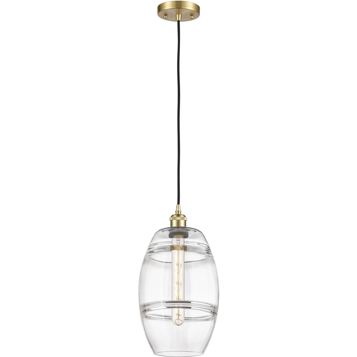 Innovations Lighting 516-1P-SG-G557-8CL Ballston Vaz 1 Light 8 inch Satin Gold Cord Hung Mini Pendant Ceiling Light