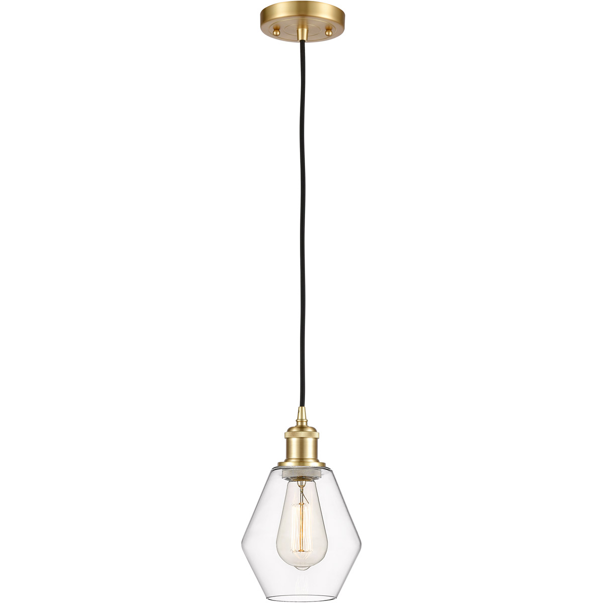Innovations Lighting 516-1P-SG-G652-6-LED Ballston Cindyrella LED 6 inch Satin Gold Mini Pendant Ceiling Light