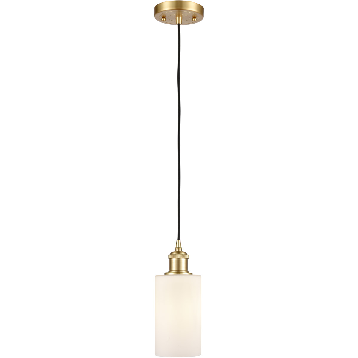 Innovations Lighting 516-1P-SG-G801 Ballston Clymer 1 Light 4 inch Satin Gold Mini Pendant Ceiling Light in Matte White Glass, Ballston