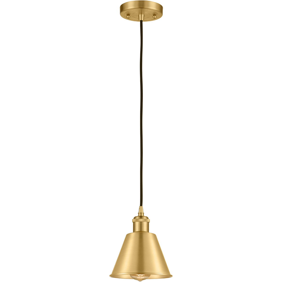 Innovations Lighting 516-1P-SG-M8-LED Ballston Smithfield LED 7 inch Satin Gold Mini Pendant Ceiling Light, Ballston