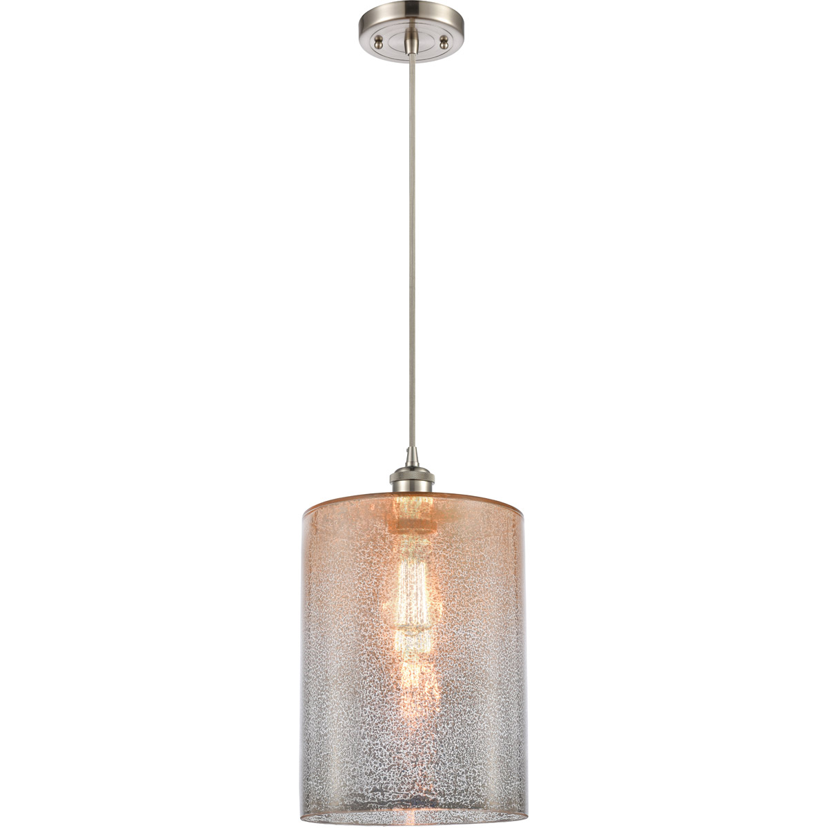 Innovations Lighting 516-1P-SN-G116-L Ballston Large Cobbleskill 1 Light 9 inch Brushed Satin Nickel Mini Pendant Ceiling Light in Mercury Glass, Ball