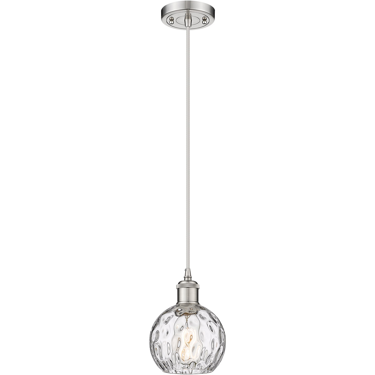 Innovations Lighting 516-1P-SN-G1215-6 Ballston Athens Water Glass 1 Light 6 inch Brushed Satin Nickel Mini Pendant Ceiling Light