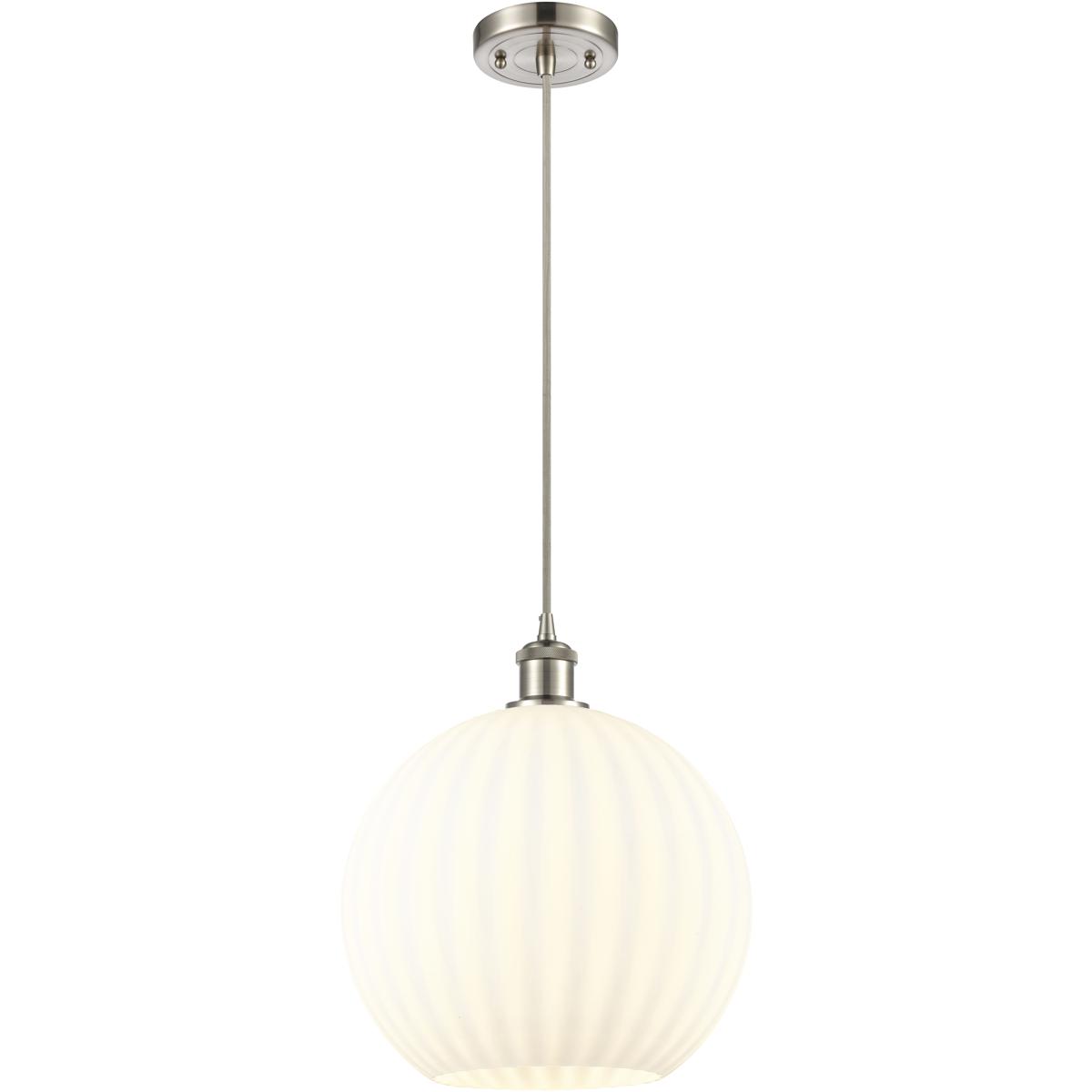 Innovations Lighting 516-1P-SN-G1217-12WV Ballston White Venetian 1 Light 12 inch Brushed Satin Nickel Cord Hung Pendant Ceiling Light