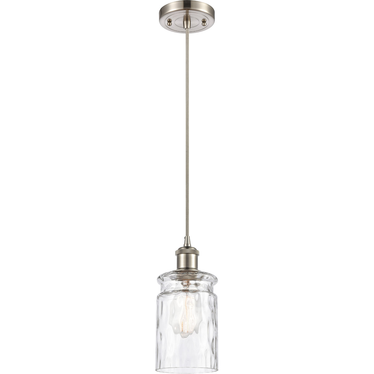 Innovations Lighting 516-1P-SN-G352 Ballston Candor 1 Light 5 inch Brushed Satin Nickel Mini Pendant Ceiling Light in Clear Waterglass, Ballston