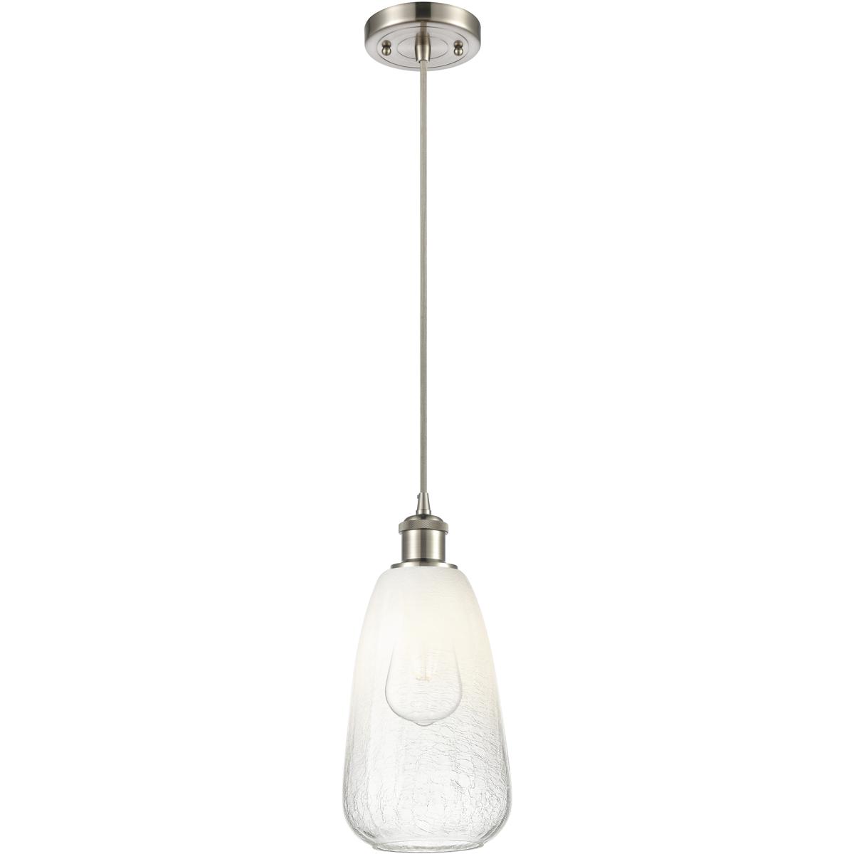Innovations Lighting 516-1P-SN-G480-6OP Ballston Brookhaven Almond 1 Light 6 inch Brushed Satin Nickel Mini Pendant Ceiling Light in Opal Glass