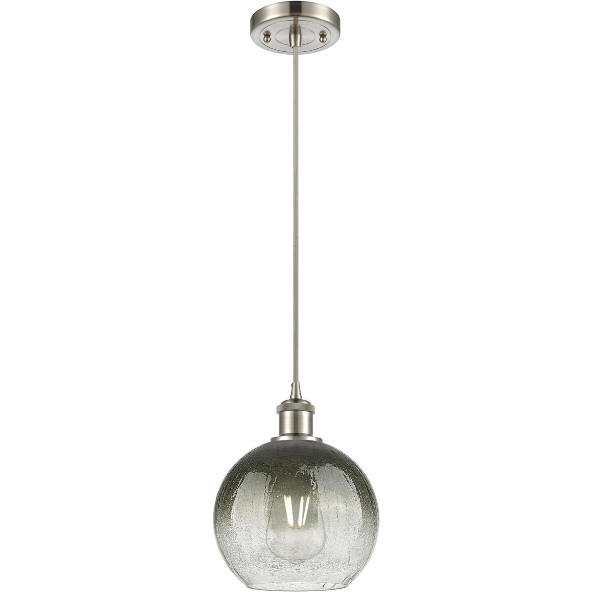 Innovations Lighting 516-1P-SN-G483-8SL Ballston Brookhaven Globe 1 Light 7.88 inch Brushed Satin Nickel Mini Pendant Ceiling Light in Slate Glass
