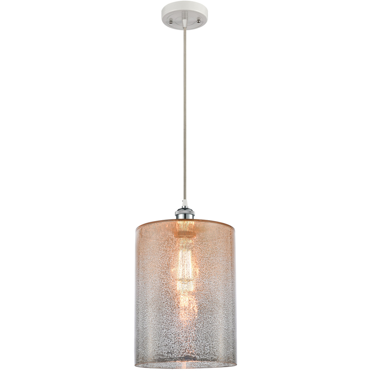 Innovations Lighting 516-1P-WPC-G116-L Ballston Large Cobbleskill 1 Light 9 inch White and Polished Chrome Mini Pendant Ceiling Light in Mercury Glass
