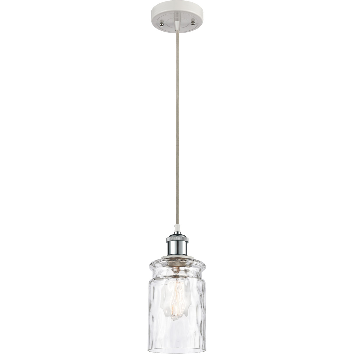 Innovations Lighting 516-1P-WPC-G352 Ballston Candor 1 Light 5 inch White and Polished Chrome Mini Pendant Ceiling Light in Clear Waterglass, Ballston