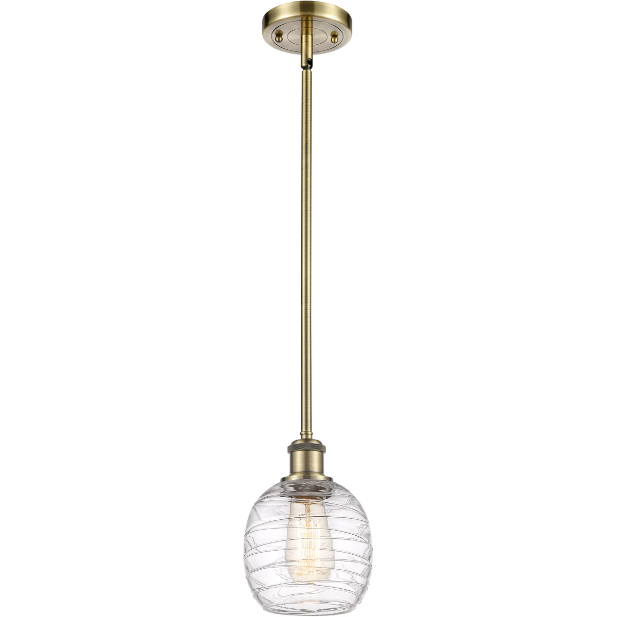 Innovations Lighting 516-1S-AB-G1013-LED Ballston Belfast LED 6 inch Antique Brass Mini Pendant Ceiling Light