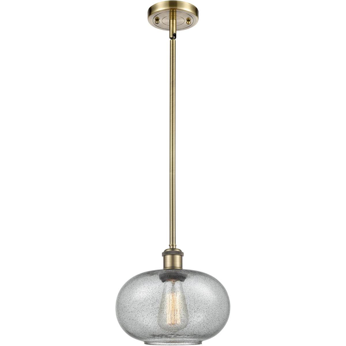 Innovations Lighting 516-1S-AB-G247 Ballston Gorham 1 Light 9.5 inch Antique Brass Pendant Ceiling Light in Charcoal Glass, Ballston