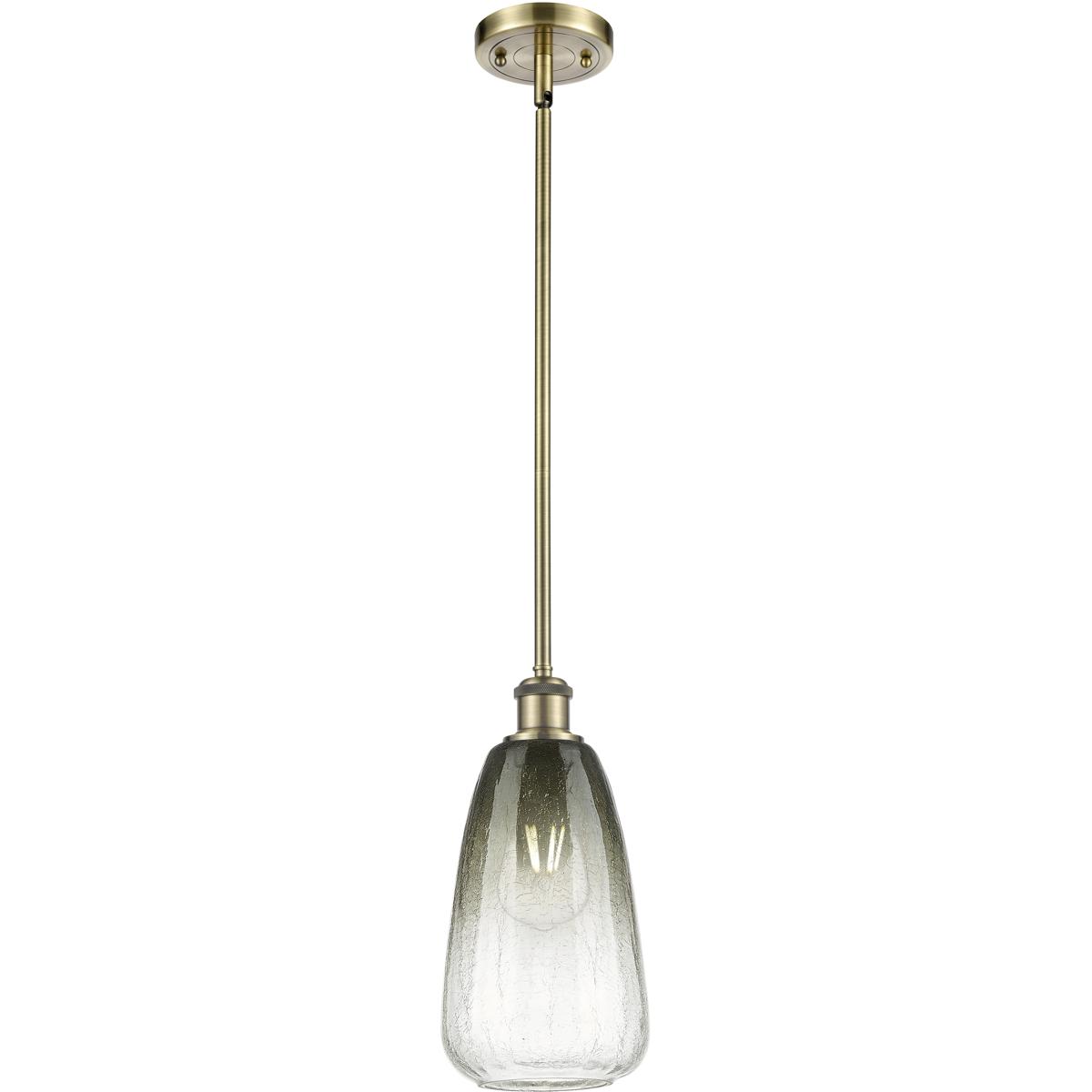 Innovations Lighting 516-1S-AB-G480-6SL Ballston Brookhaven Almond 1 Light 6 inch Antique Brass Mini Pendant Ceiling Light in Slate Glass