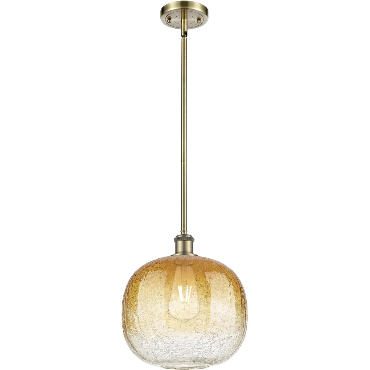 Innovations Lighting 516-1S-AB-G481-10AM Ballston Brookhaven Sphere 1 Light 10.5 inch Antique Brass Mini Pendant Ceiling Light in Amber Glass