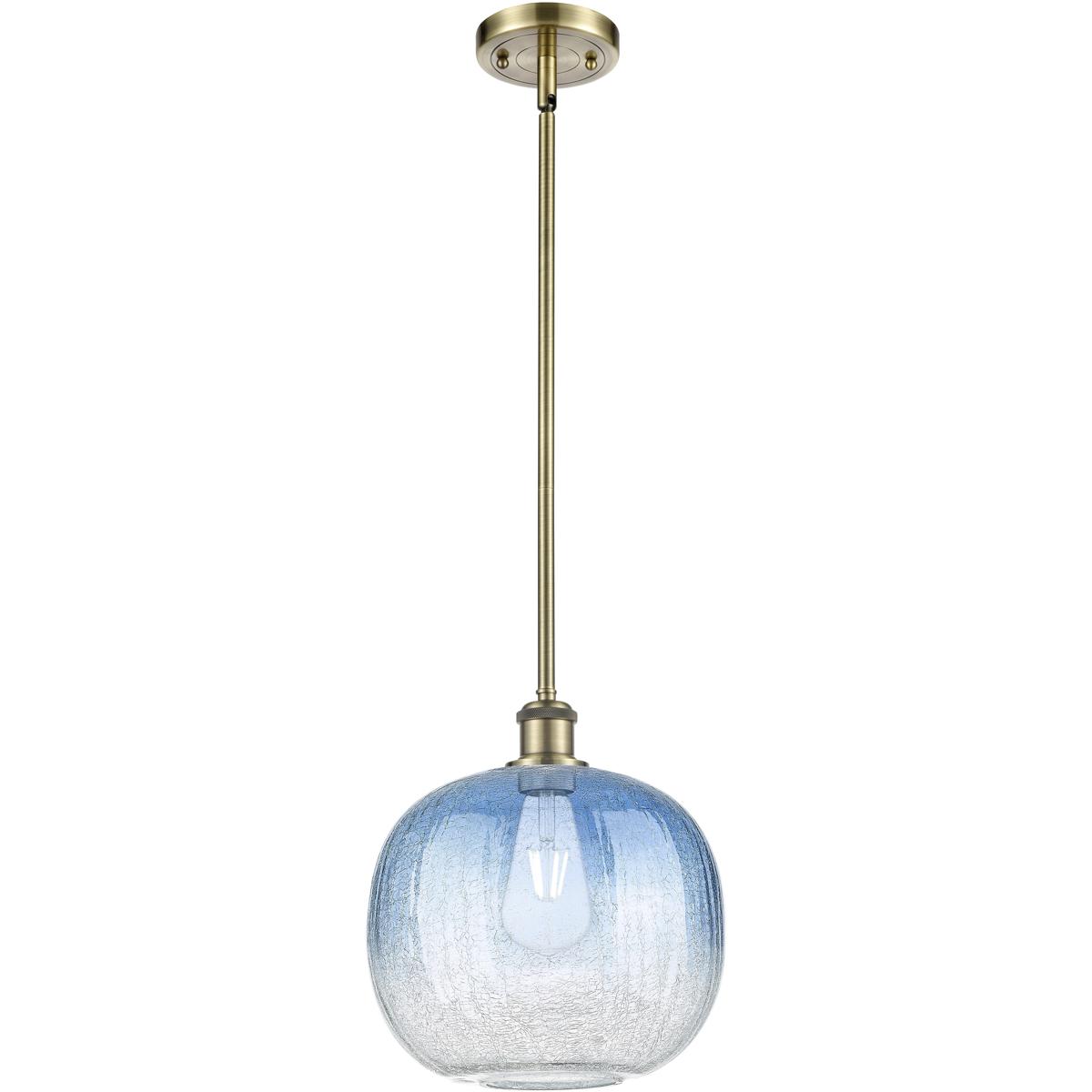 Innovations Lighting 516-1S-AB-G481-10SB Ballston Brookhaven Sphere 1 Light 10.5 inch Antique Brass Mini Pendant Ceiling Light in Sapphire Blue Glass