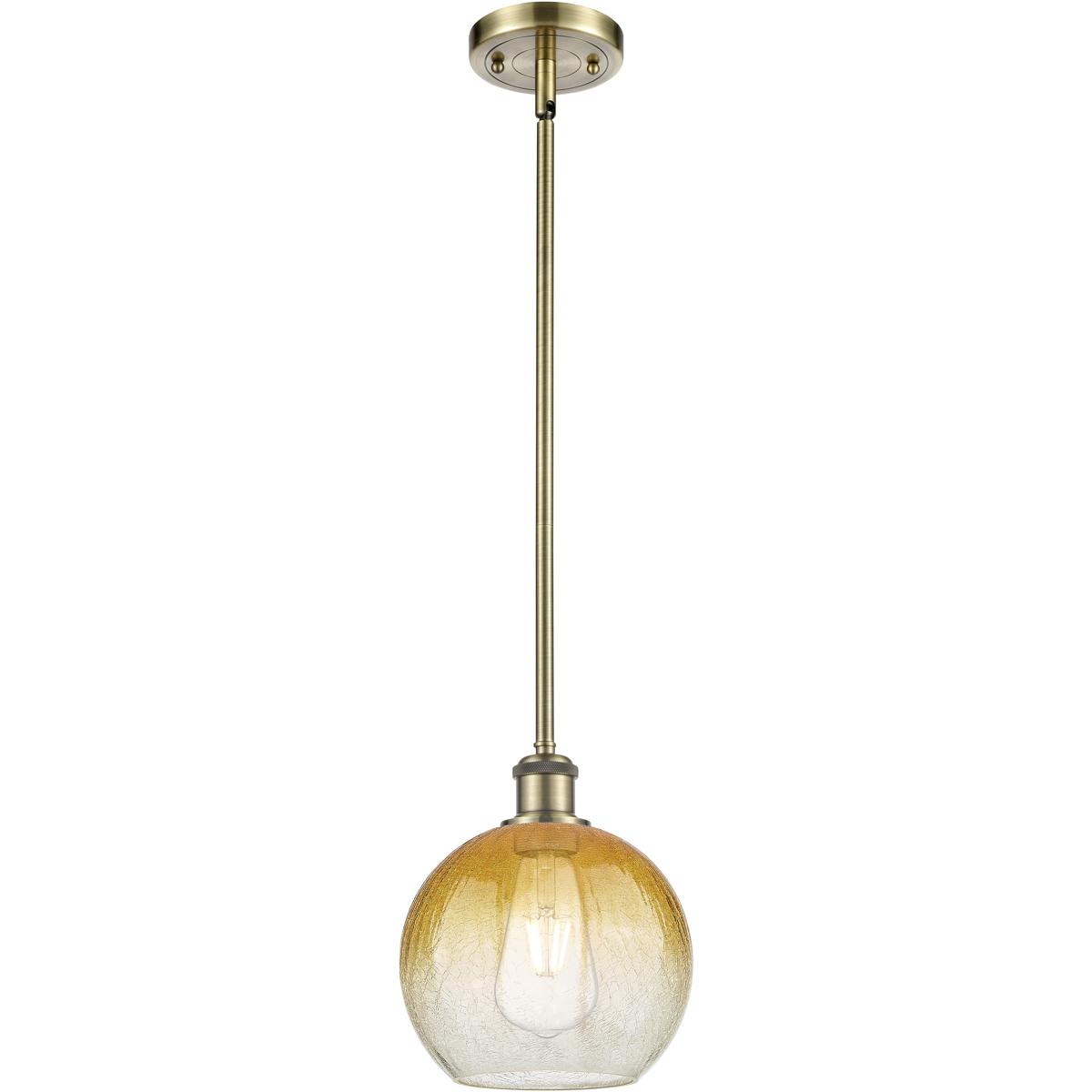 Innovations Lighting 516-1S-AB-G483-8AM Ballston Brookhaven Globe 1 Light 7.88 inch Antique Brass Mini Pendant Ceiling Light in Amber Glass