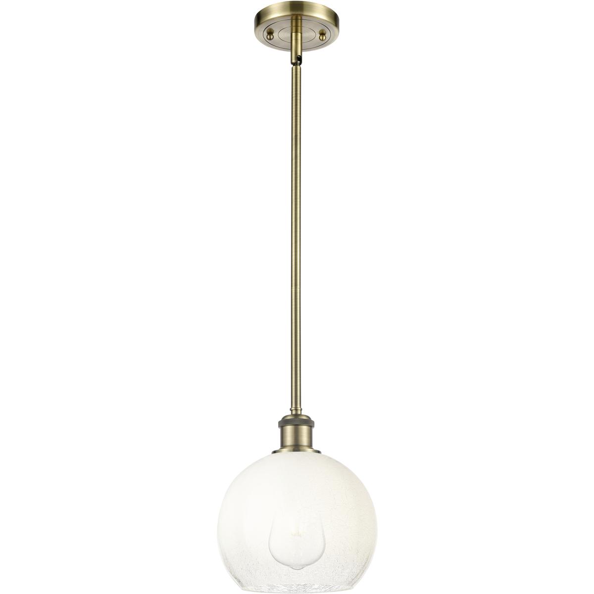 Innovations Lighting 516-1S-AB-G483-8OP Ballston Brookhaven Globe 1 Light 7.88 inch Antique Brass Mini Pendant Ceiling Light in Opal Glass