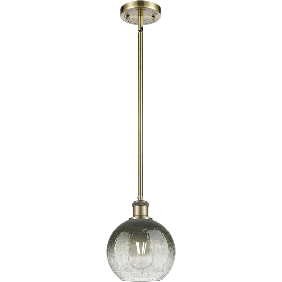 Innovations Lighting 516-1S-AB-G483-8SL Ballston Brookhaven Globe 1 Light 7.88 inch Antique Brass Mini Pendant Ceiling Light in Slate Glass