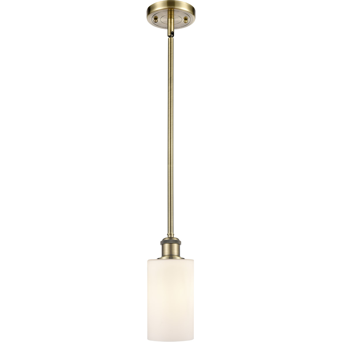 Innovations Lighting 516-1S-AB-G801 Ballston Clymer 1 Light 4 inch Antique Brass Pendant Ceiling Light in Incandescent, Matte White Glass, Ballston