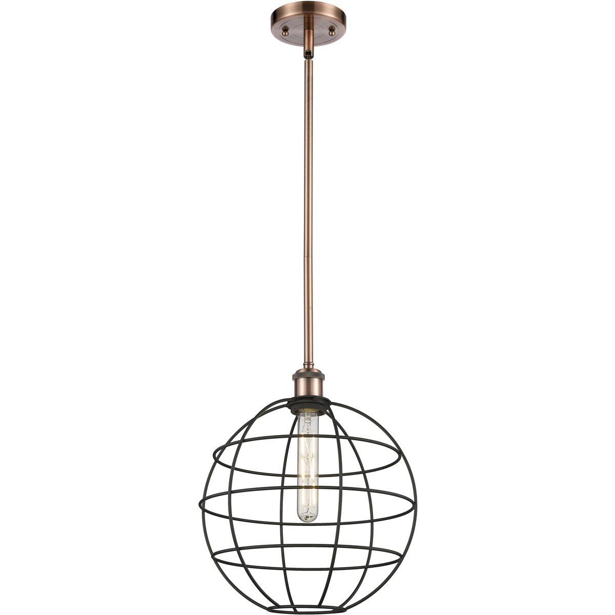 Innovations Lighting 516-1S-AC-CE-12-BK Lake Placid 1 Light 12 inch Antique Copper Pendant Ceiling Light