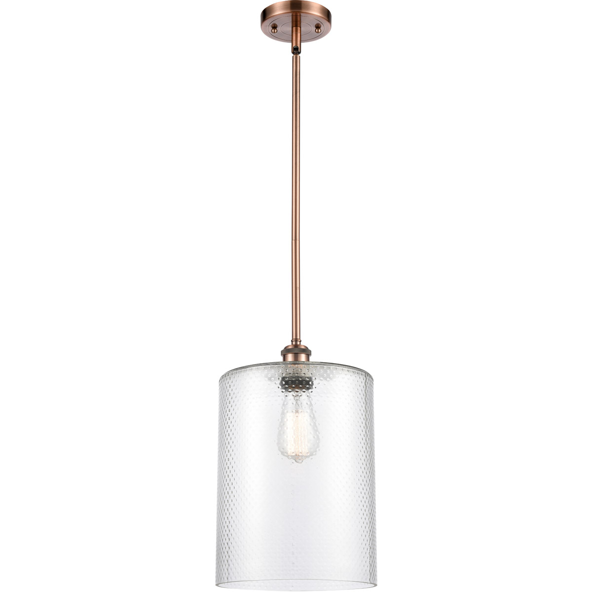Innovations Lighting 516-1S-AC-G112-L Ballston Large Cobbleskill 1 Light 9 inch Antique Copper Pendant Ceiling Light in Clear Glass, Ballston