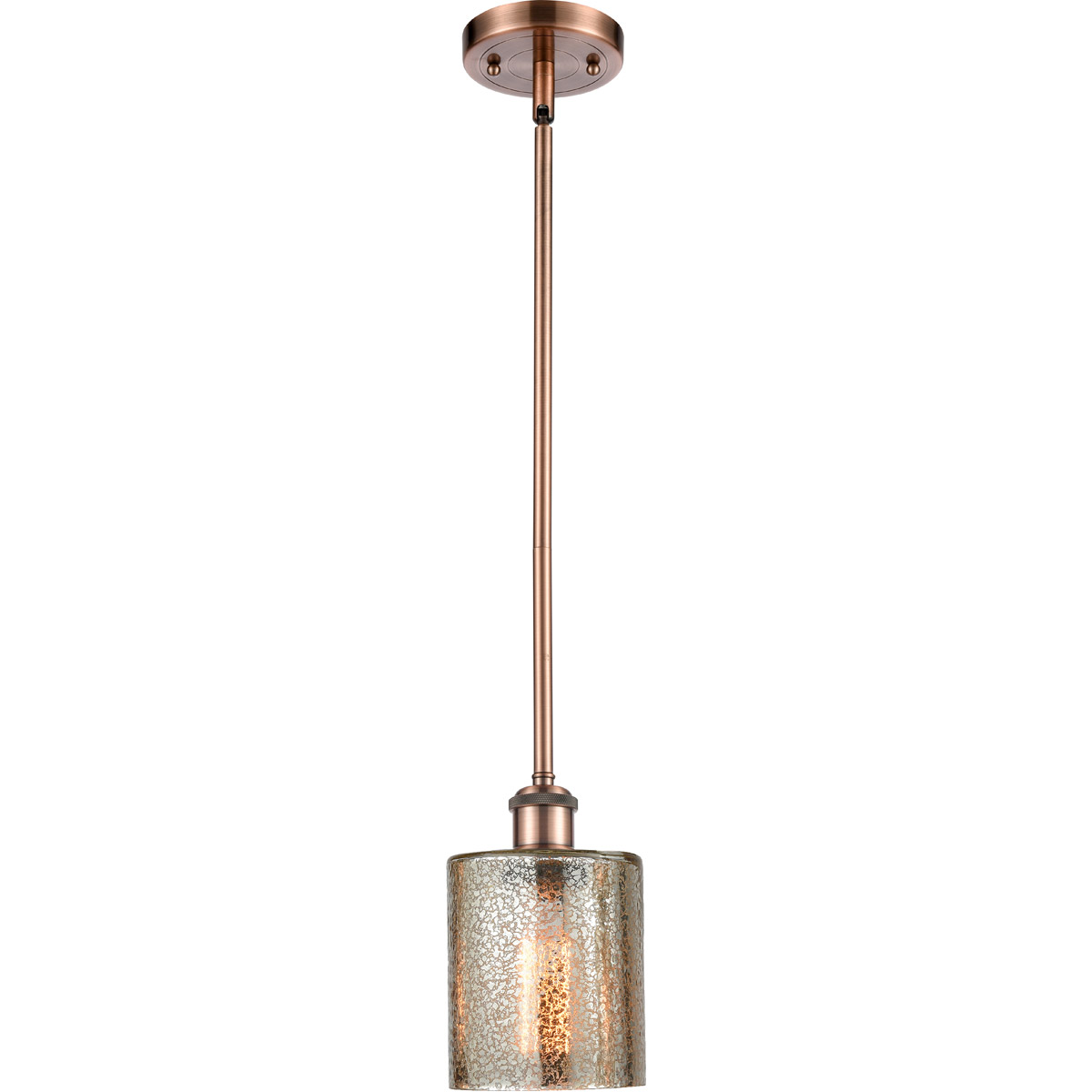 Innovations Lighting 516-1S-AC-G116 Ballston Cobbleskill 1 Light 5 inch Antique Copper Pendant Ceiling Light in Mercury Glass, Ballston
