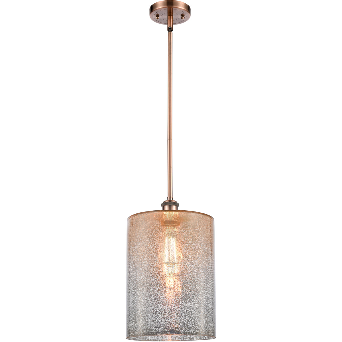 Innovations Lighting 516-1S-AC-G116-L Ballston Large Cobbleskill 1 Light 9 inch Antique Copper Pendant Ceiling Light in Mercury Glass, Ballston
