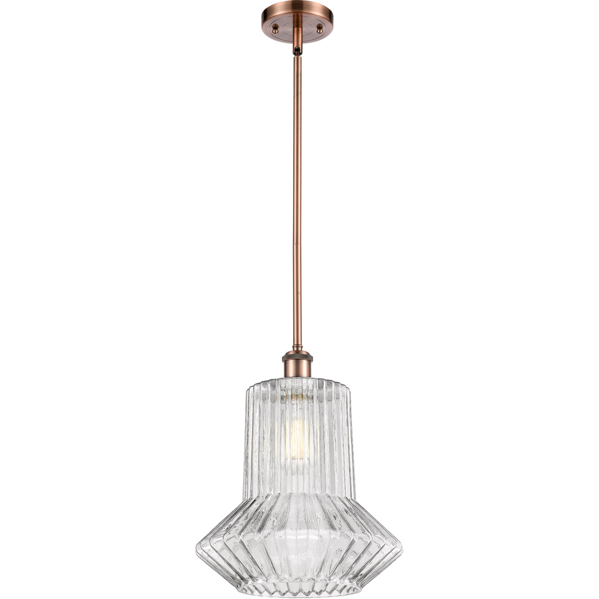 Innovations Lighting 516-1S-AC-G212-LED Ballston Springwater LED 12 inch Antique Copper Pendant Ceiling Light, Ballston