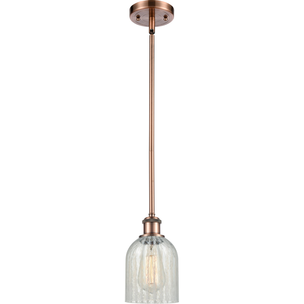 Innovations Lighting 516-1S-AC-G2511 Ballston Caledonia 1 Light 5 inch Antique Copper Pendant Ceiling Light in Mouchette Glass, Ballston