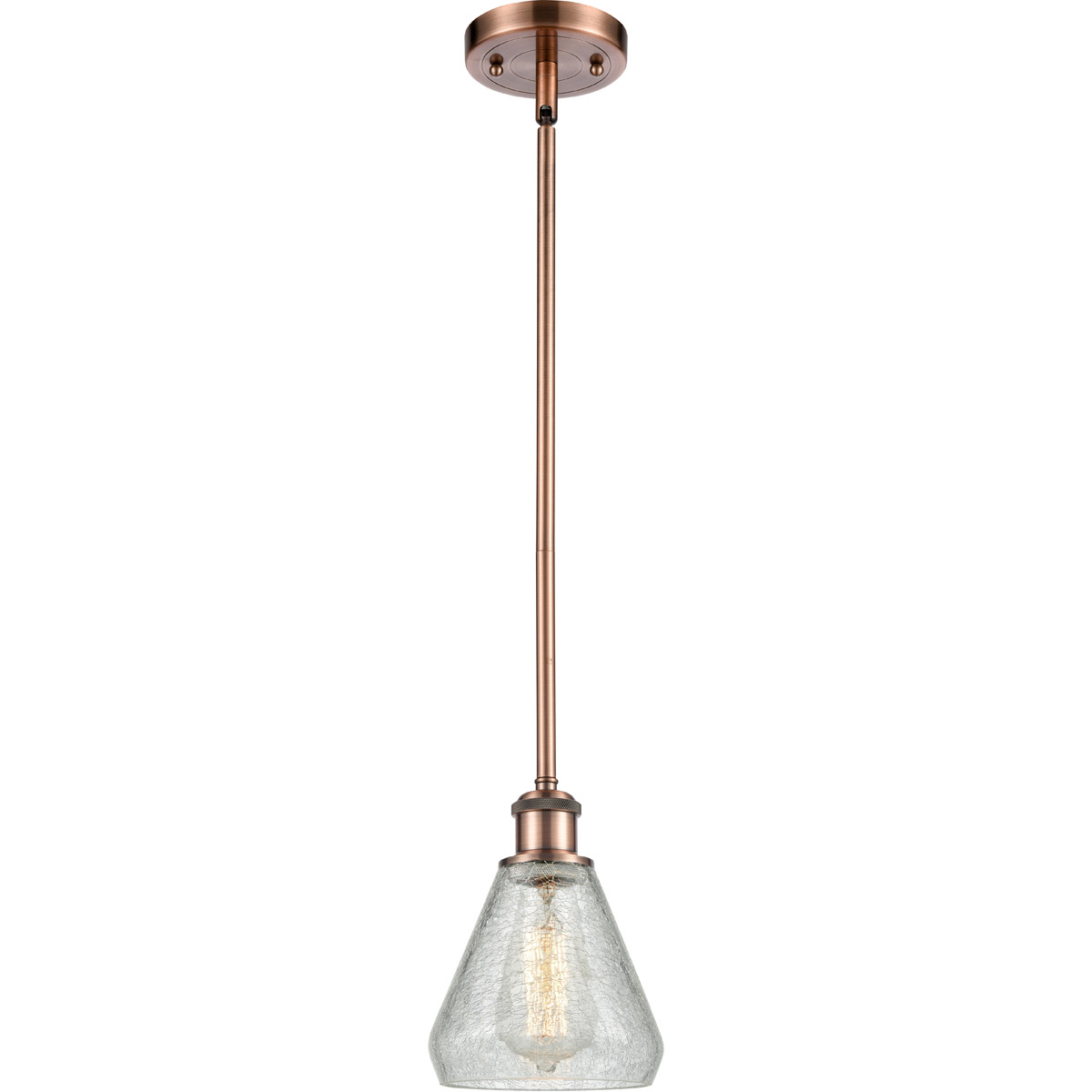 Innovations Lighting 516-1S-AC-G275-LED Ballston Conesus LED 6 inch Antique Copper Pendant Ceiling Light, Ballston