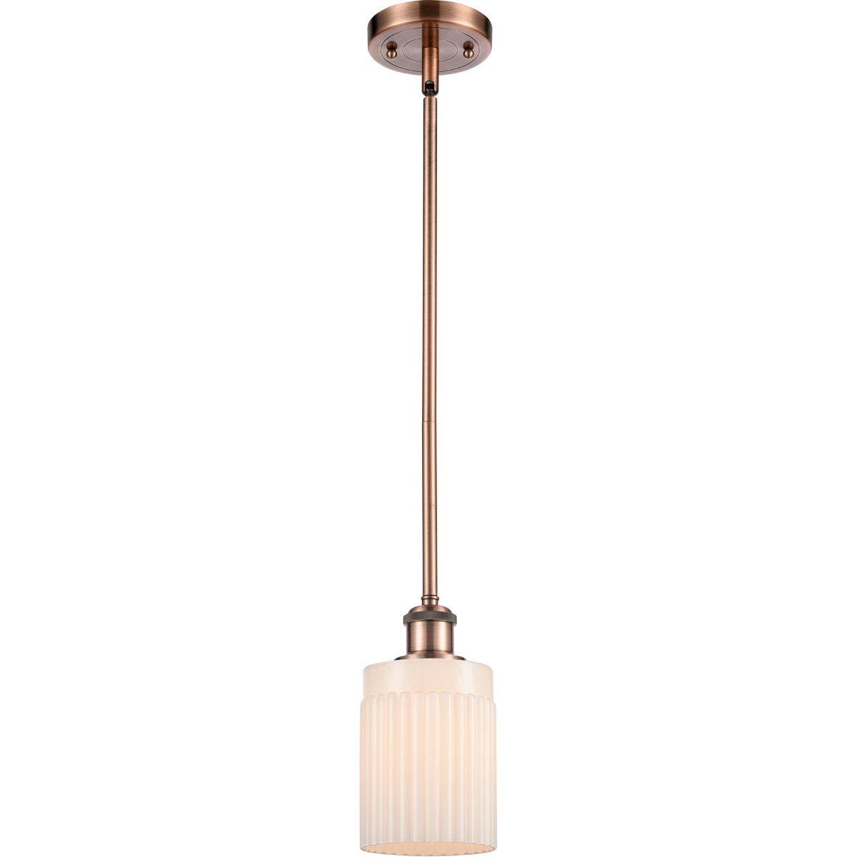 Innovations Lighting 516-1S-AC-G341 Ballston Hadley 1 Light 5 inch Antique Copper Pendant Ceiling Light in Matte White Glass, Ballston