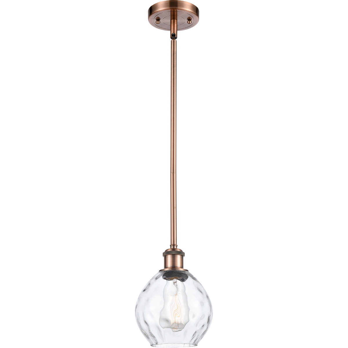 Innovations Lighting 516-1S-AC-G362-LED Ballston Small Waverly LED 6 inch Antique Copper Pendant Ceiling Light, Ballston